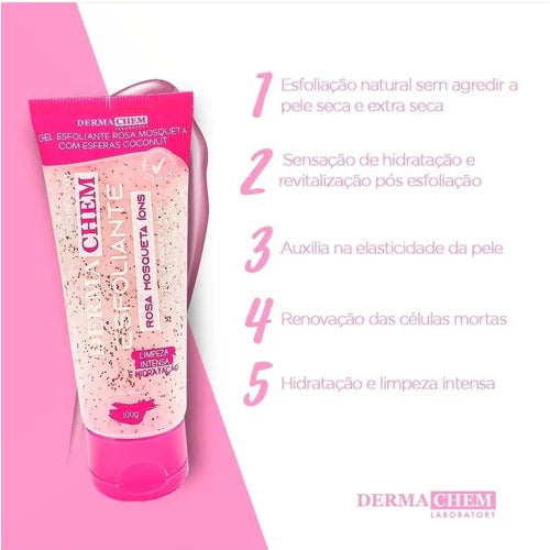 Kit Skin Care com Óleo de Rosa Mosqueta - Hidratação e Limpeza Profunda - 6 Itens.