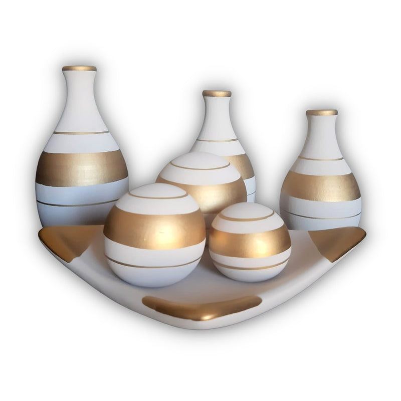 Kit de Vasos Decorativos em Cerâmica - Toque de Luxo e Elegância.