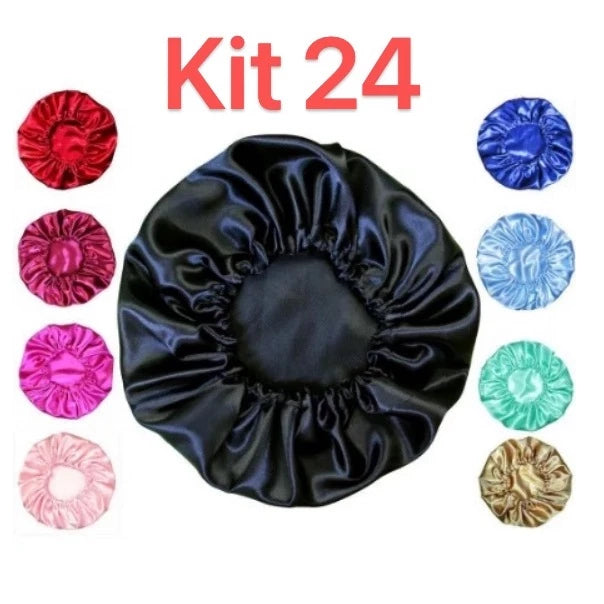 Kit com 24 Toucas de Cetim Antifrizz - Ideal para Umectação e Cuidados com os Cabelos.