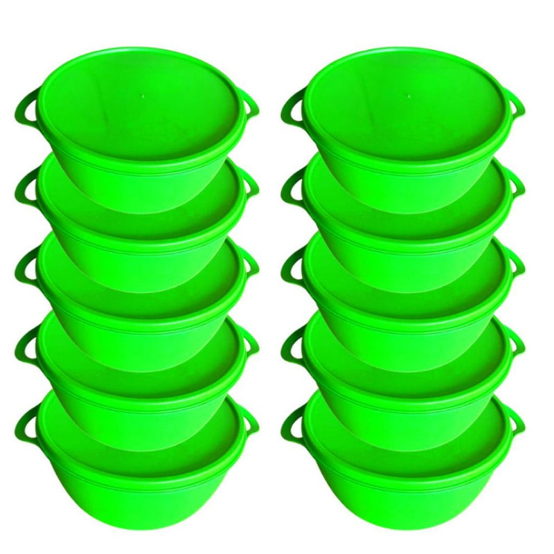 Kit de 10 Potes Plásticos BOWL - Ideal para Marmitas e Armazenamento de Alimentos