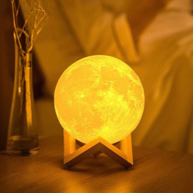 Luminária de Lua Cheia em 3D LED - Encante-se com a magia da lua cheia.