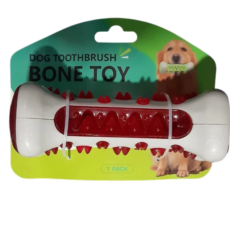 Brinquedo Pet 3x1 para Cães - Mordedor, Massageador de Gengiva e Escova de Dente.